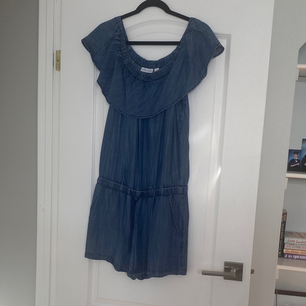 New York & Company Denim Romper